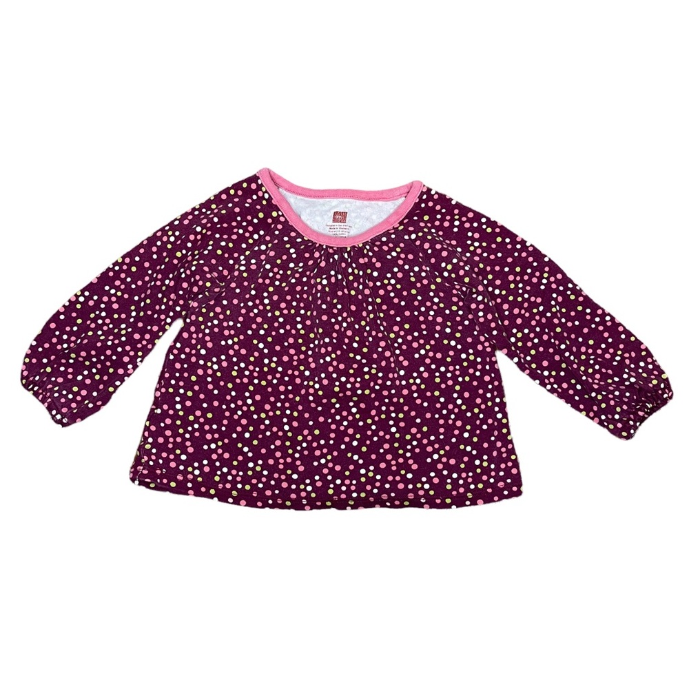 Tea Collection Pink Polkadot Purple Top